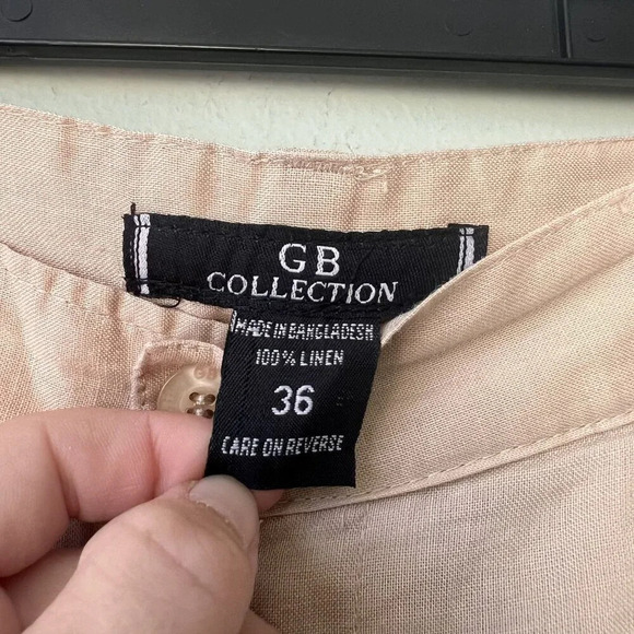 GB Collection Linen‎ Pants Size 36 Beige Casual Relaxed Fit - Picture 2 of 4